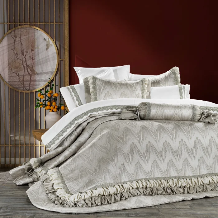 Zebra Casa Holly 4 Parça Yatak Örtüsü-Bej