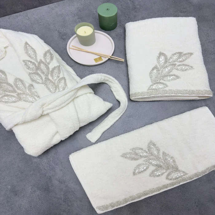 Zebra Casa Karen Balayı Bornoz Seti-Krem