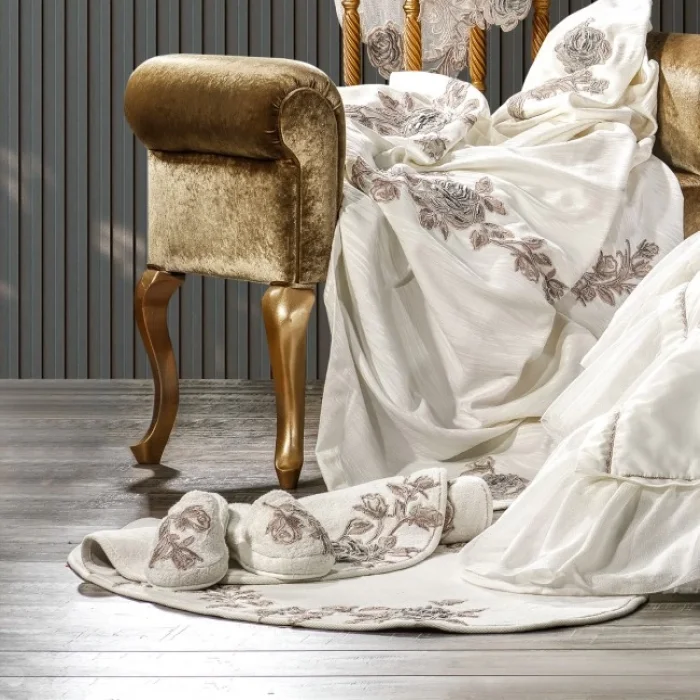 Zebra Casa Loretta 2Li Oval Paspas Takımı-Krem