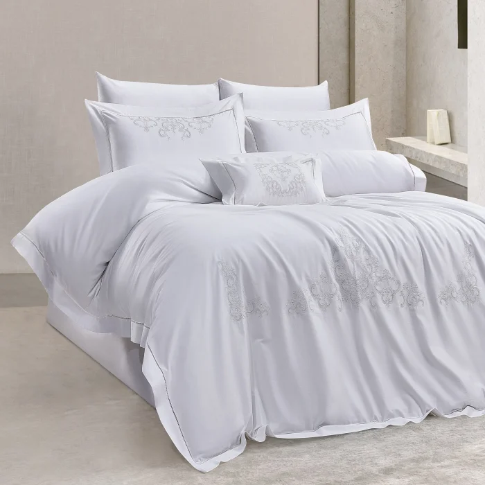 Zebra Casa Melvin 7 Parça Çift Kişilik Luxury Dantelli Nevresim Takımı-Krem 400Tc