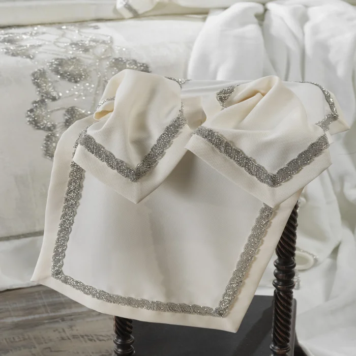 Zebra Casa Mila Boncuklu 5 Parça Salon Takımı-Krem