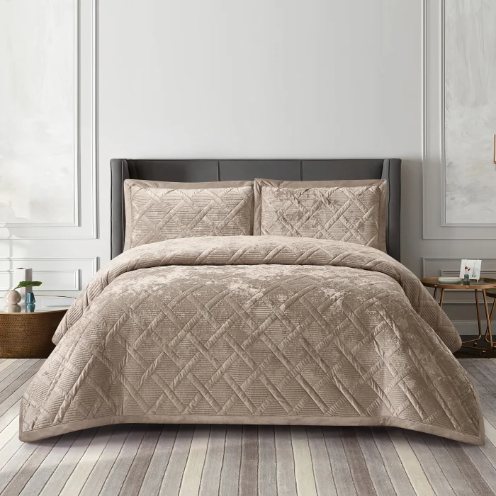 Zebra Casa Morena Çift Kişilik Yatak Örtüsü-Bej