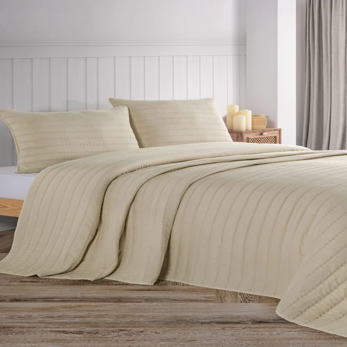 Zebra Casa Nelda Çift Kişilik Yatak Örtüsü-Bej