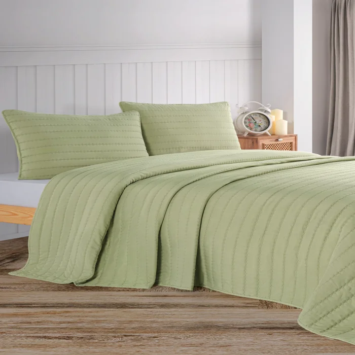 Zebra Casa Nelda Çift Kişilik Yatak Örtüsü-Yeşil