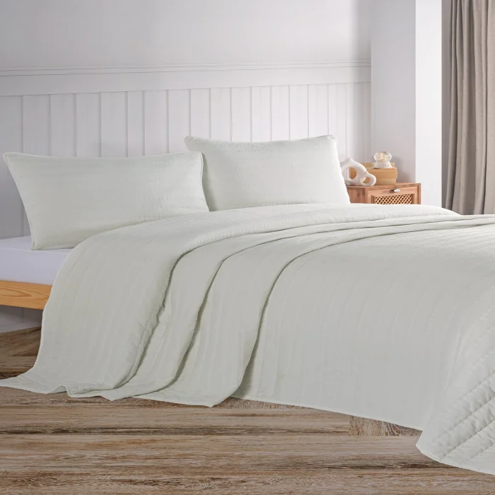 Zebra Casa Nelda Tek Kişilik Yatak Örtüsü-Krem