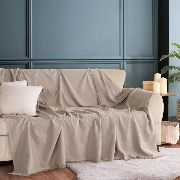 Zebra Casa Noble Koltuk Örtüsü-Bej 170X200