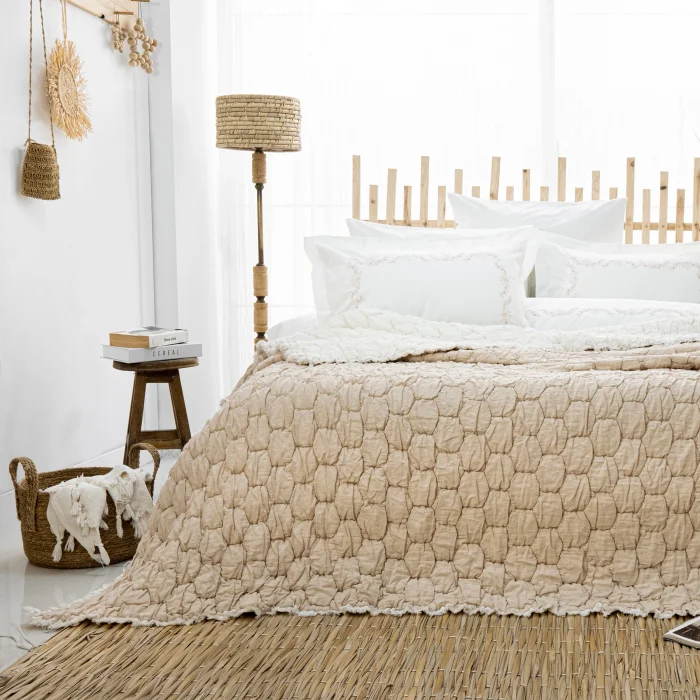 Zebra Casa Paloma 7 Parça Yatak Seti-Bej