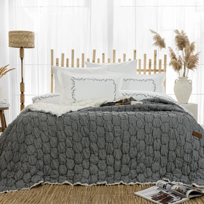 Zebra Casa Paloma 7 Parça Yatak Seti-Gri