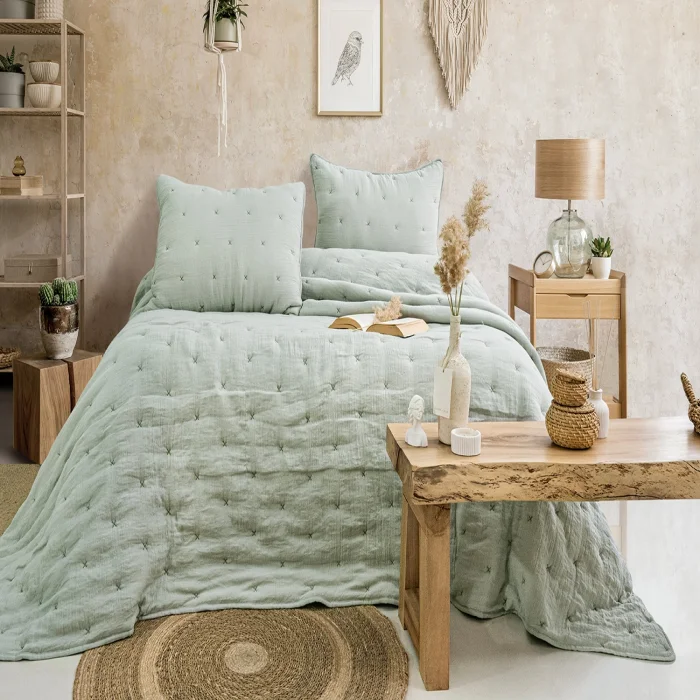 Zebra Casa Rita Tek Kişilik Yatak Örtüsü-Mint