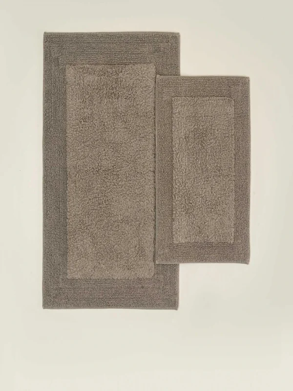 EcoCotton Petra 2Li Banyo Paspas Seti %100 Karde Pamuk-Bej 40x60/60x90