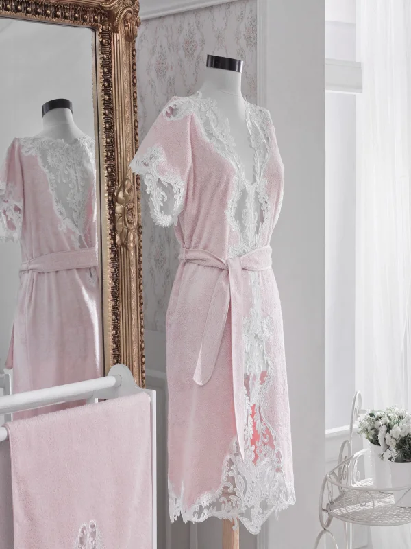 Zebra Casa Adrianna Balayı Bornoz Seti-Bej