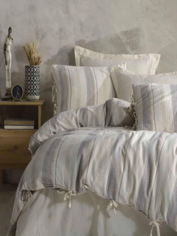 ZebraCasa Bari Naturel Nevresim Takımı Çift Kişilik