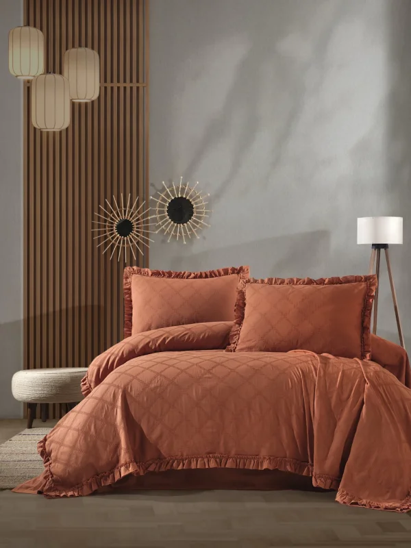 Zebra Casa Carla 4 Parça Pike Takımı Çift Kişilik-Bakır