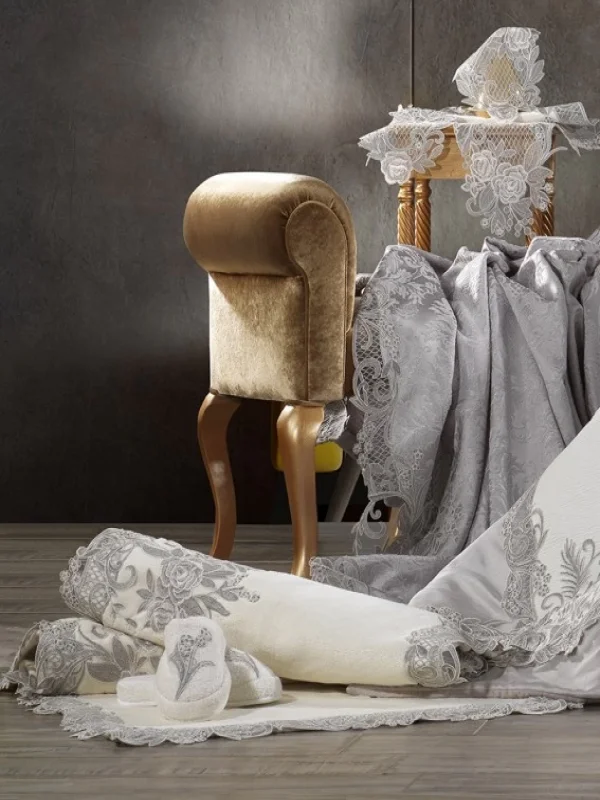 Zebra Casa Flora 2Li Paspas Takımı-Krem/Silver