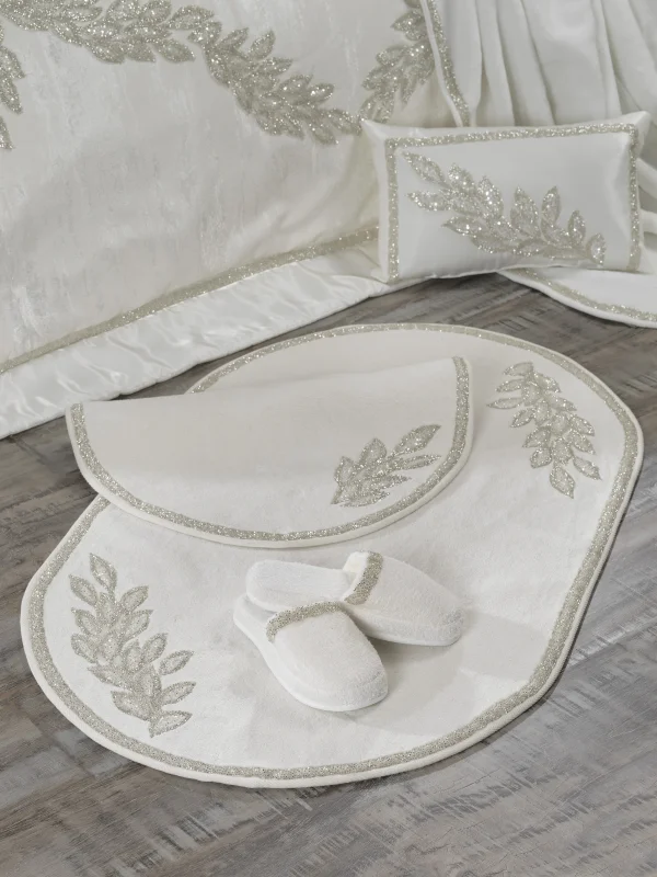 Zebra Casa Karen Taşlı 2Li Paspas Takımı-Krem