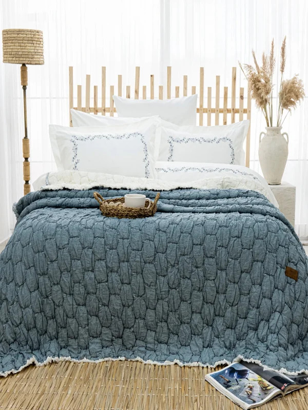 Zebra Casa Paloma 7 Parça Yatak Seti-İndigo