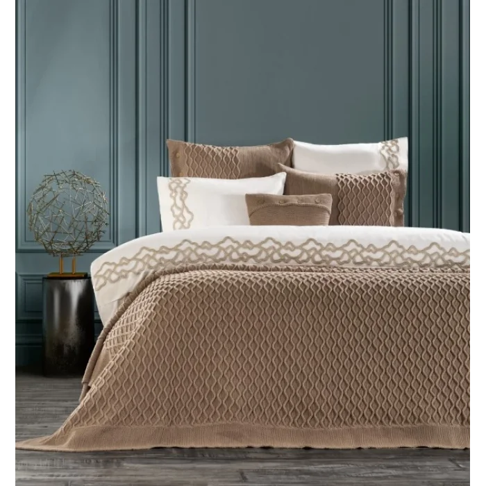 Zebra Casa Asos 10 Parça Triko Yatak Seti-Bej