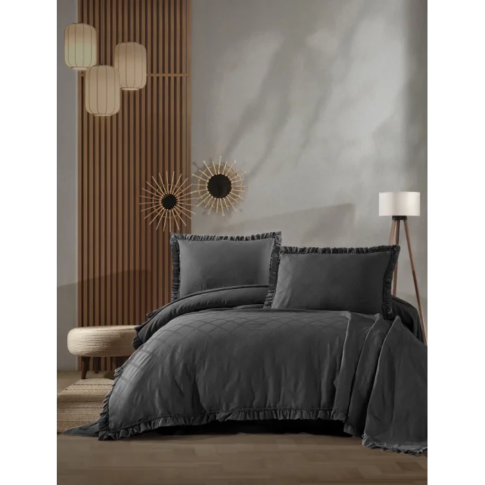 Zebra Casa Carla 4 Parça Pike Takımı Çift Kişilik-Antrasit