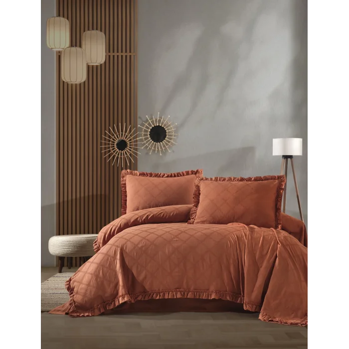 Zebra Casa Carla 4 Parça Pike Takımı Çift Kişilik-Bakır