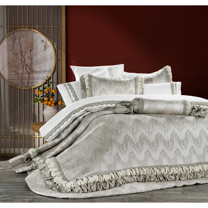 Zebra Casa Holly 4 Parça Yatak Örtüsü-Bej