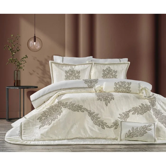 Zebra Casa Karen 5 Parça Yatak Örtüsü-Krem