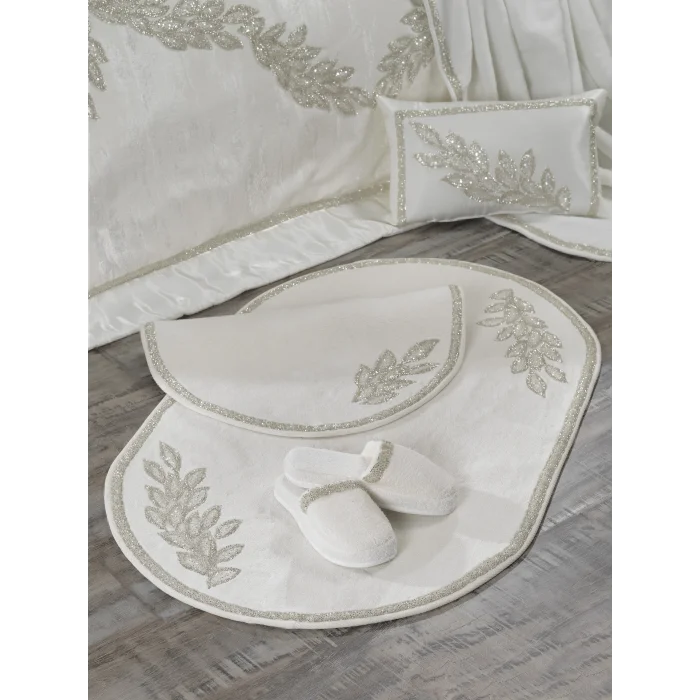 Zebra Casa Karen Taşlı 2Li Paspas Takımı-Krem