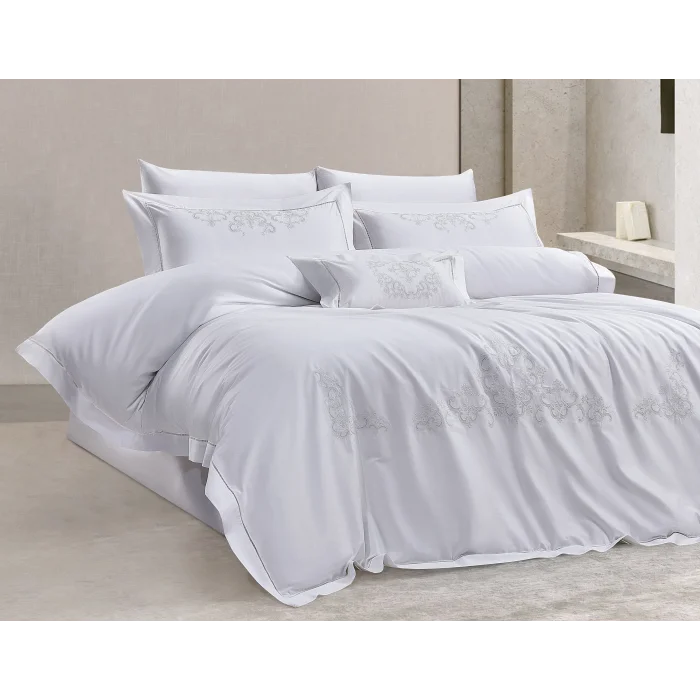 Zebra Casa Melvin 7 Parça Çift Kişilik Luxury Dantelli Nevresim Takımı-Krem 400Tc