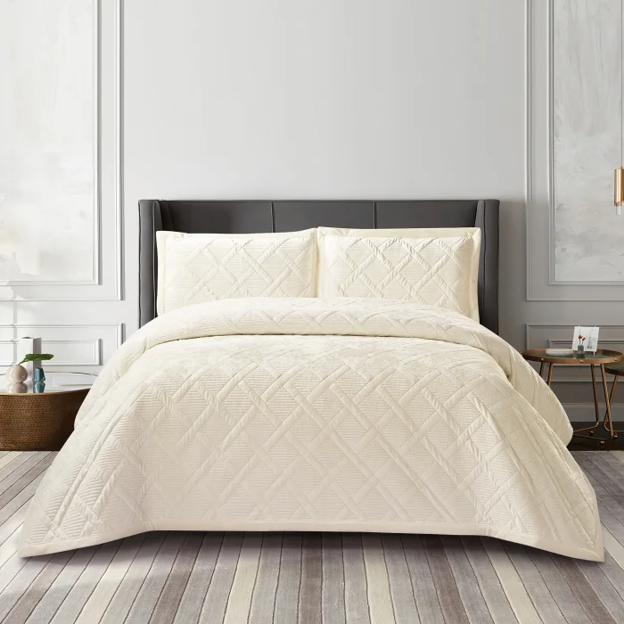 Zebra Casa Morena Çift Kişilik Yatak Örtüsü-Krem