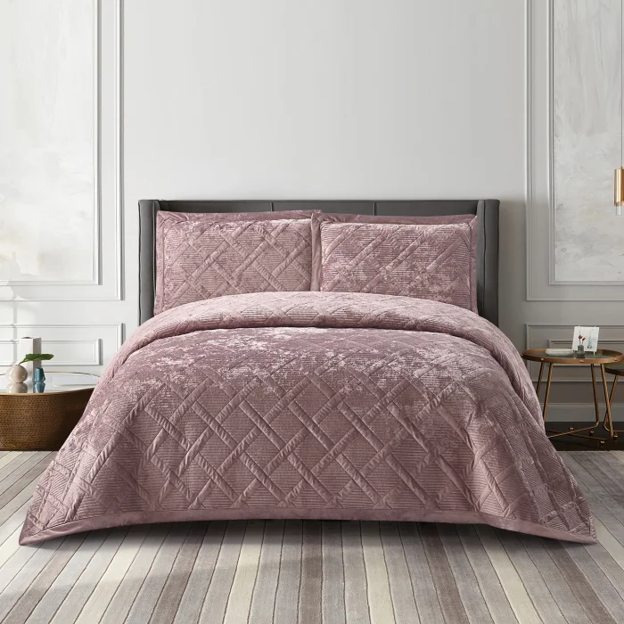 Zebra Casa Morena Çift Kişilik Yatak Örtüsü-Mürdüm