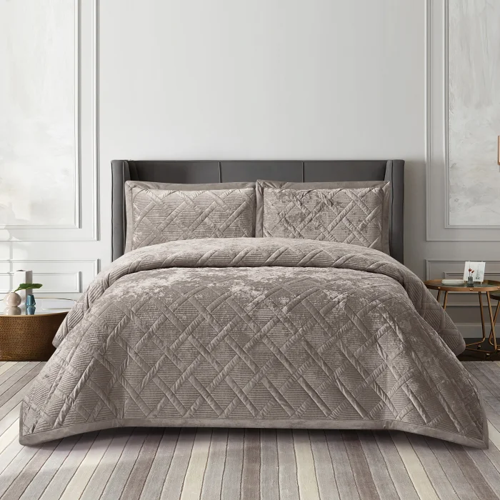 Zebra Casa Morena Çift Kişilik Yatak Örtüsü-Vizon