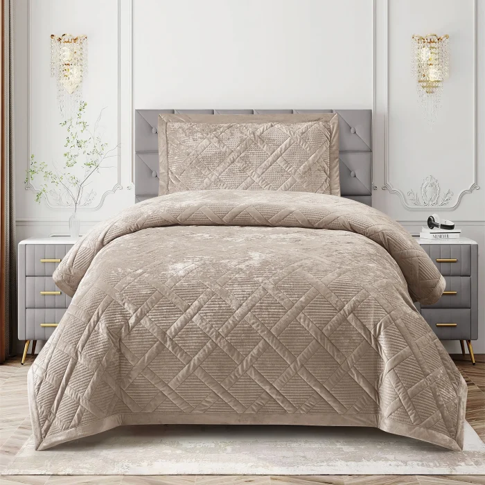 Zebra Casa Morena Tek Kişilik Yatak Örtüsü-Bej