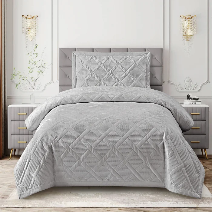 Zebra Casa Morena Tek Kişilik Yatak Örtüsü-Gri