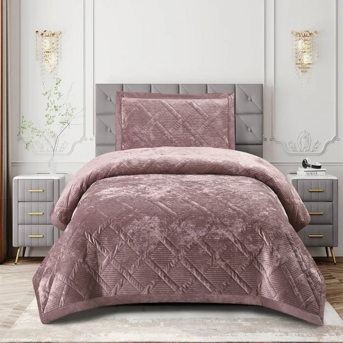 Zebra Casa Morena Tek Kişilik Yatak Örtüsü-Mürdüm