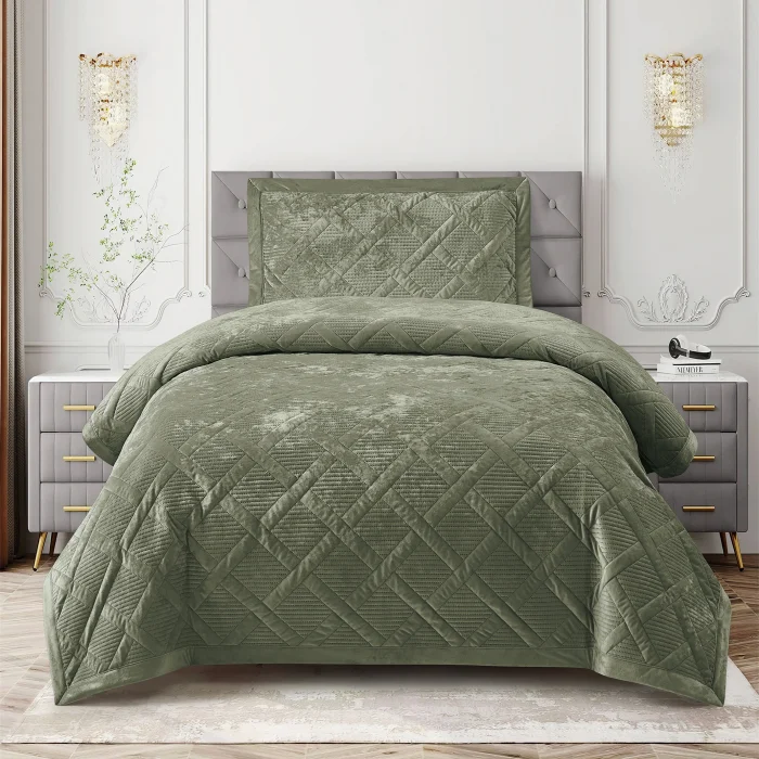 Zebra Casa Morena Tek Kişilik Yatak Örtüsü-Yeşil