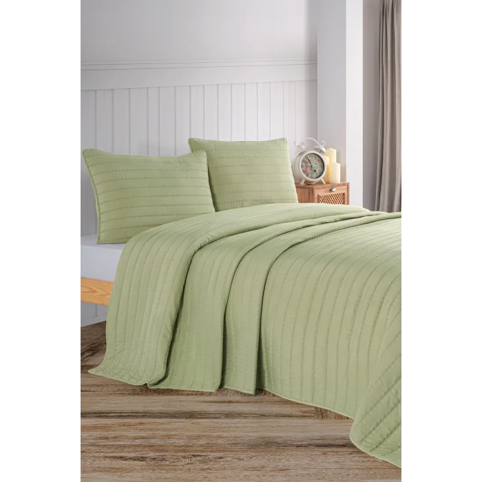 Zebra Casa Nelda Tek Kişilik Yatak Örtüsü-Yeşil