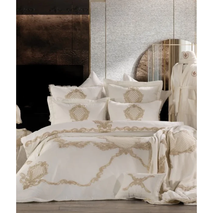 Zebra Casa Ornella 11 Parça Çeyiz Seti-Krem/Gold