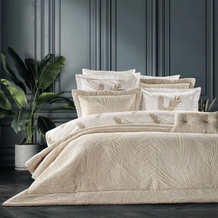 Zebra Casa Palmira 4 Parça Yatak Örtüsü-Bej