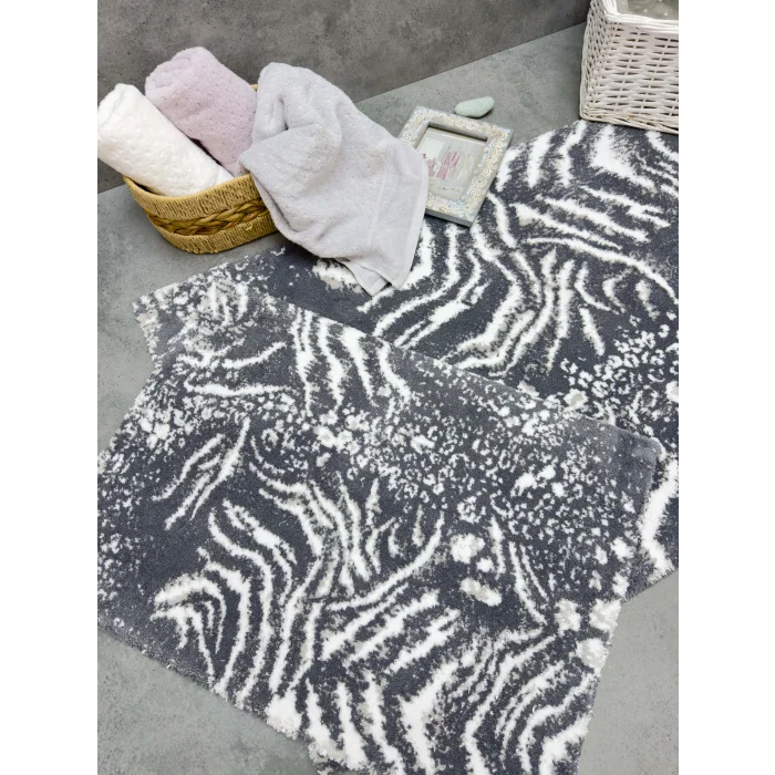 Zebra Casa Pole 2Li Paspas Takımı-Beyaz/K.Gri/Gri