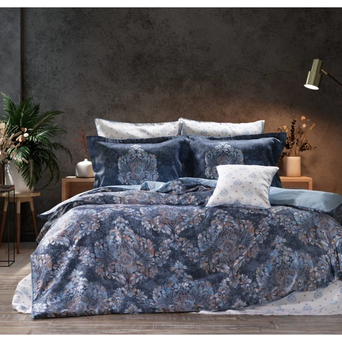 Zebra Casa Ren 7 Parça İpek Nevresim Takımı Çift Kişilik