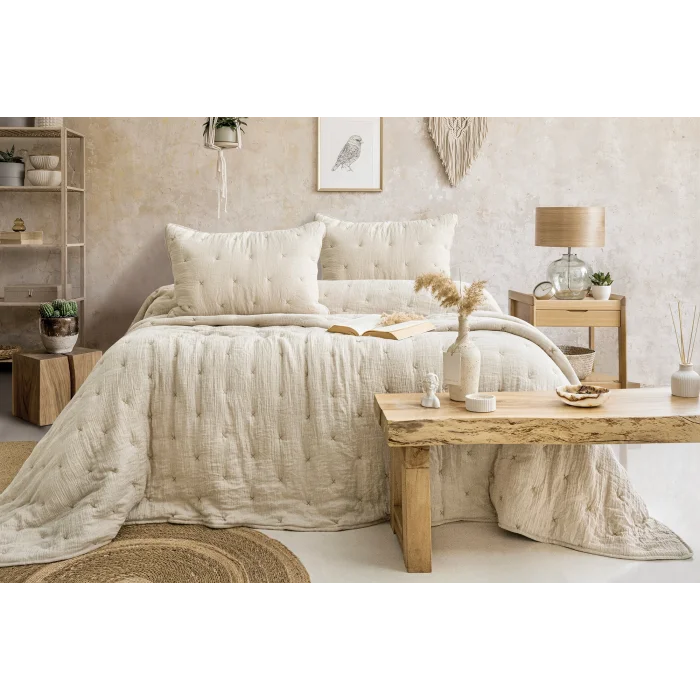 Zebra Casa Rita Çift  Kişilik Yatak Örtüsü-Bej