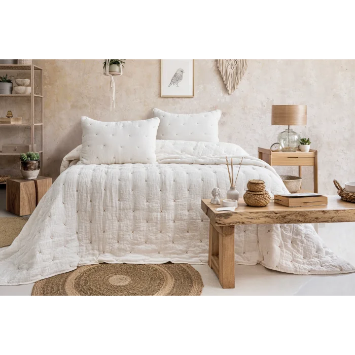 Zebra Casa Rita Çift Kişilik Yatak Örtüsü-Krem