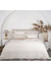 EcoCotton Hivda Çift Kişilik Yatak Örtüsü %100 Organik Pamuk Müslin Dolgulu-Bej 240x260