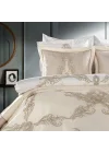 Zebra Casa Tiara 4 Parça Yatak Örtüsü-Krem/Capp.
