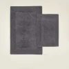 EcoCotton Petra 2Li Banyo Paspas Seti %100 Karde Pamuk-Antrasit 40x60/60x90