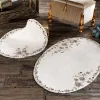 Zebra Casa Azur 2Li Oval Paspas Takımı-Krem/Lacivert