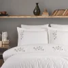 Zebra Casa Myra Naturel Nakışlı Çift Kişilik Nevresim Takımı-Krem