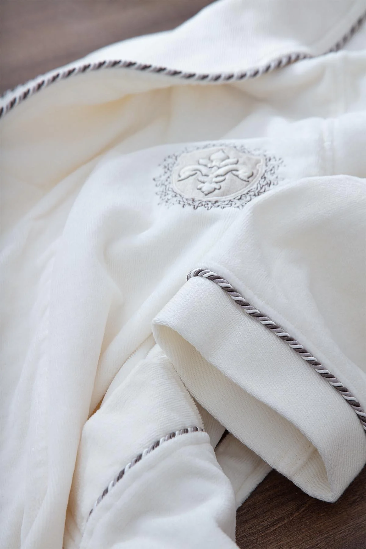 EcoCotton Elsa 10 Parça %100 Organik Pamuk Aile Bornoz Seti-Krem/Krem - Medium-Large