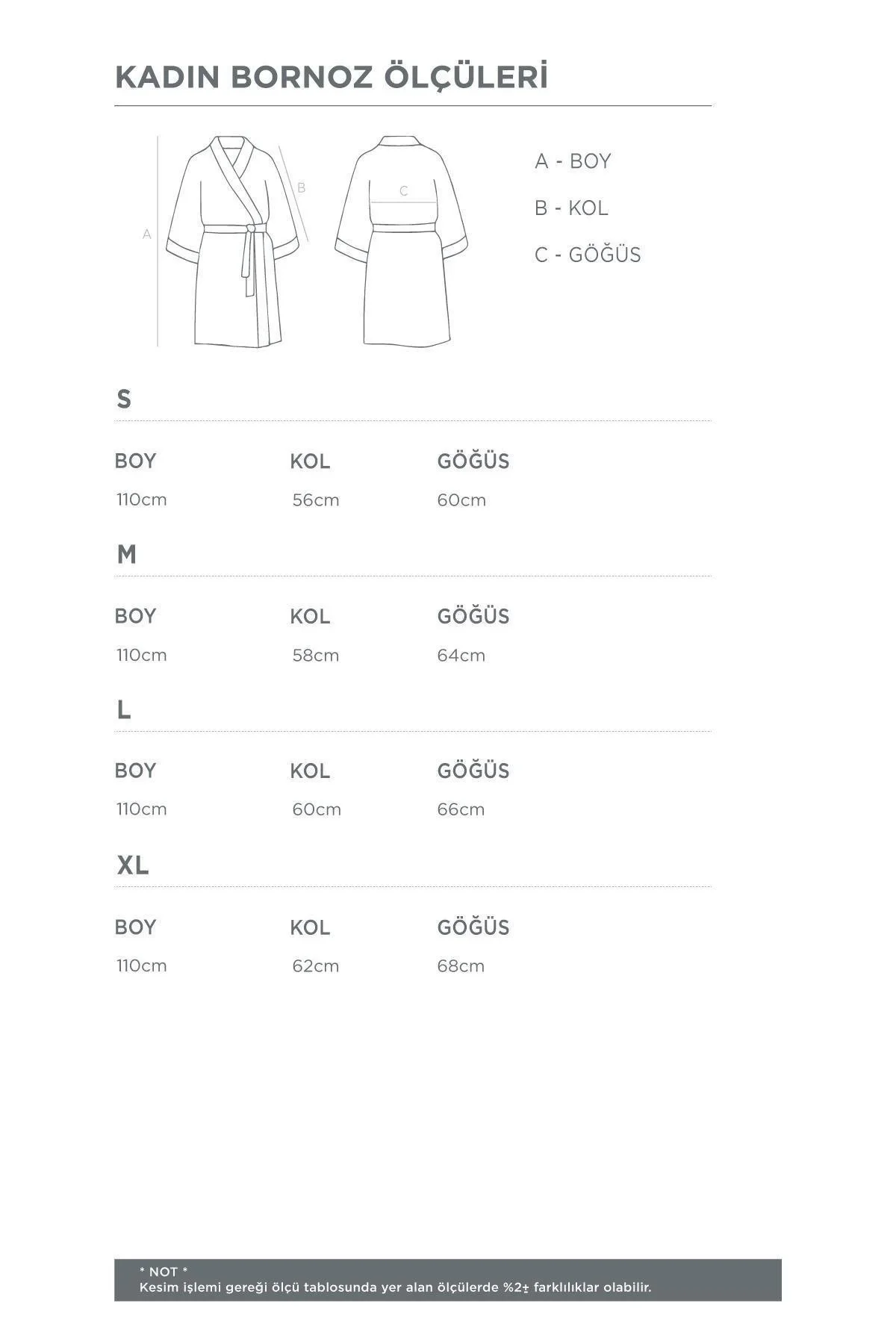 EcoCotton İkra Peştemal Kadın Bornoz %100 Organik Pamuk Jakarlı-Gri/M