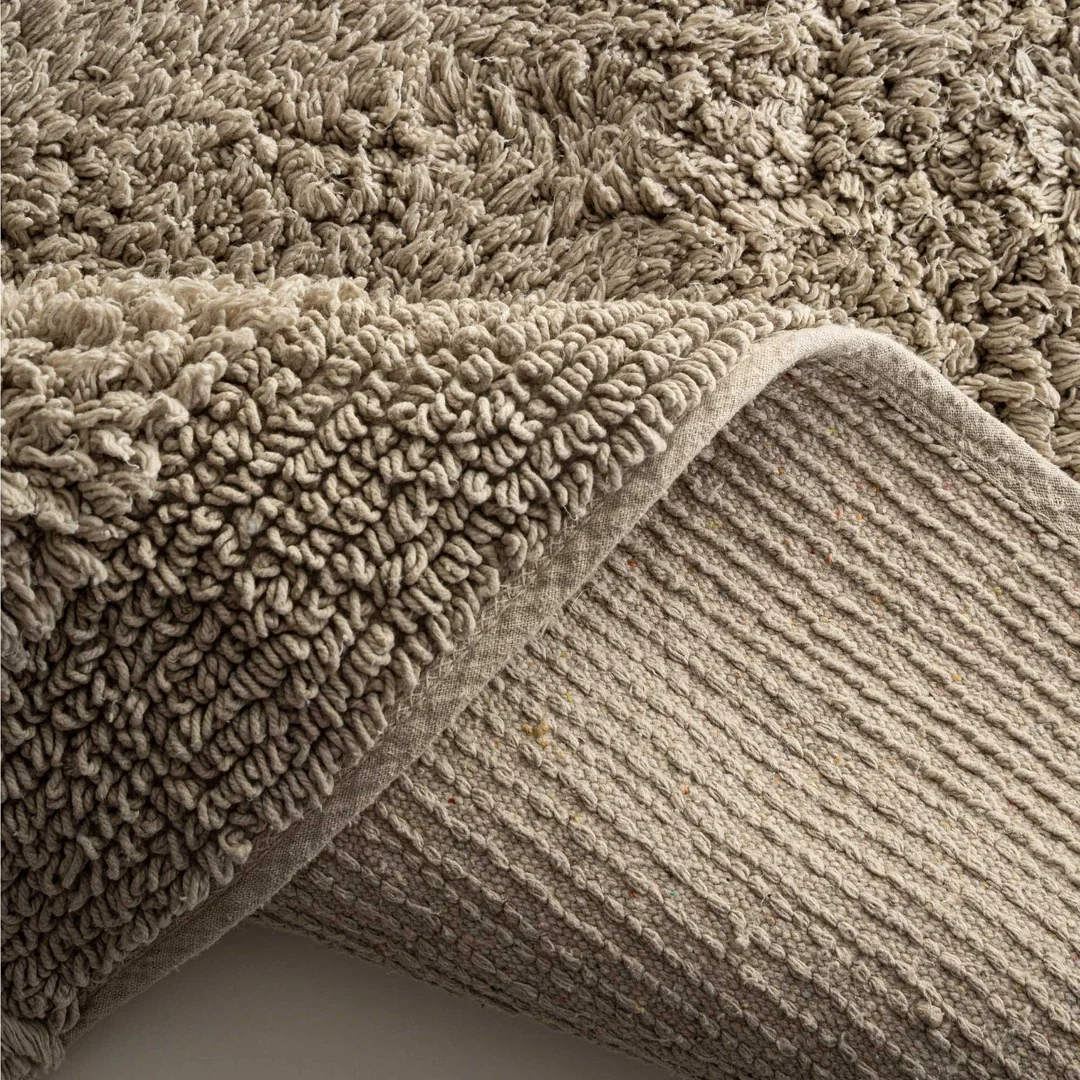 EcoCotton Luna 2Li Banyo Paspas Seti %100 Karde Pamuk-Bej 40x60/60x90
