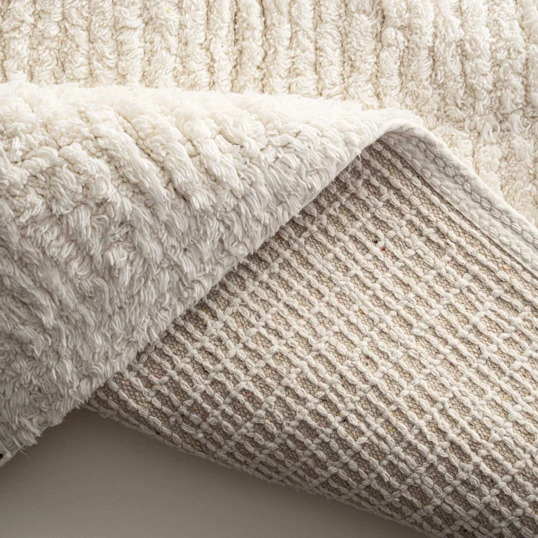 EcoCotton Rita 2Li Banyo Paspas Seti %100 Karde Pamuk-Krem 40x60/60x90